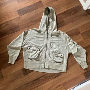 Free People Movement sweatshirt.  Bomber style. Tan color.  Size S